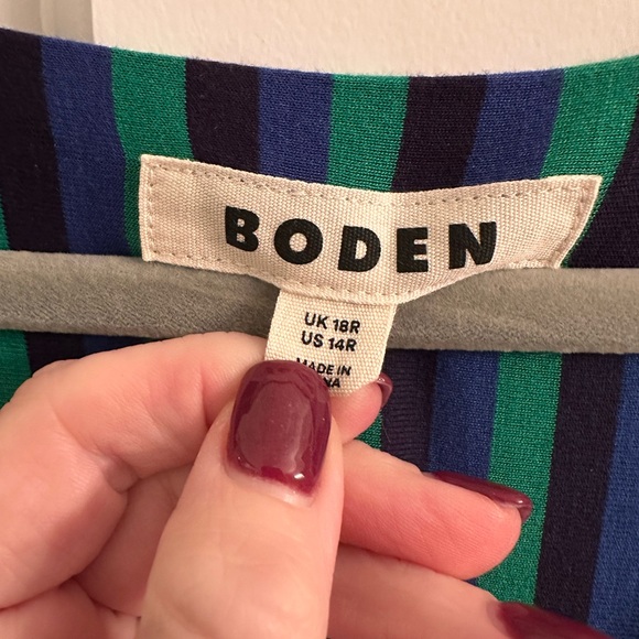 Boden LIKE NEW Vibrant Green and Blue Long Sleeve Dress - Picture 5 of 5